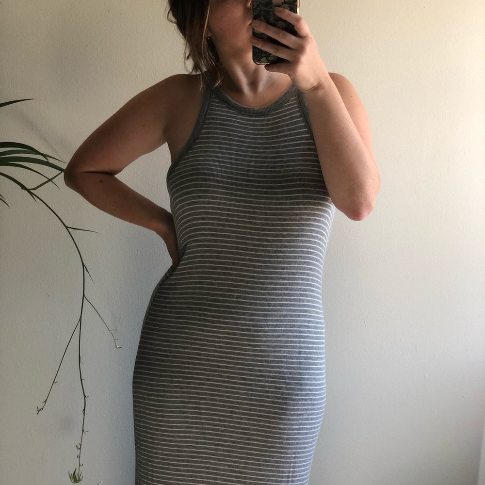 Gap ribbed stripe maxi dress